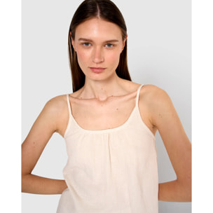 Pijama corto muselina tirante blanco