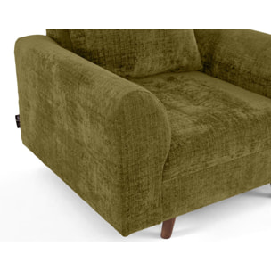 Rune - fauteuil en velours texturé - Vert Olive