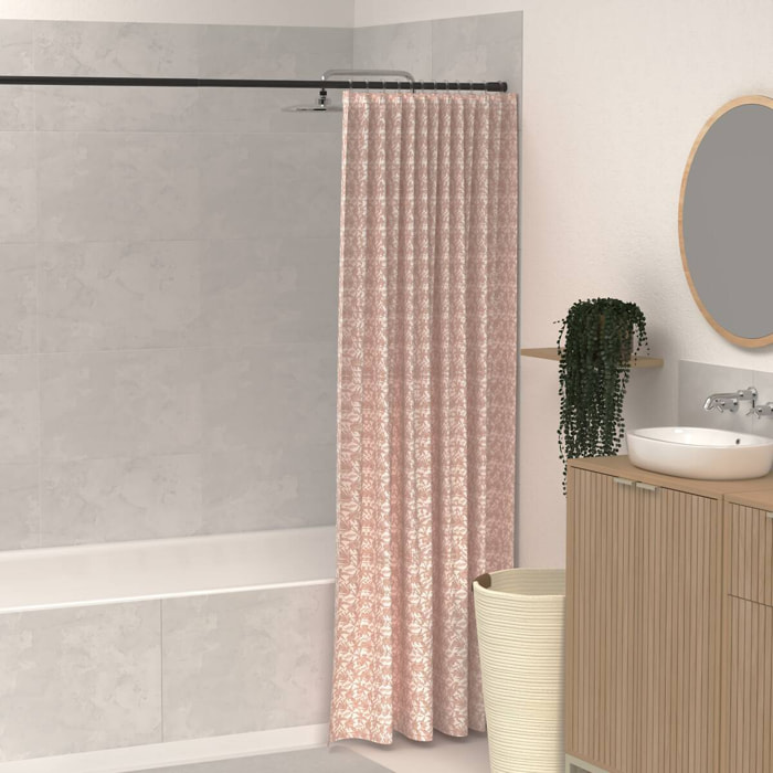 Rideau de douche Bloom rectangulaire 180x200cm rose