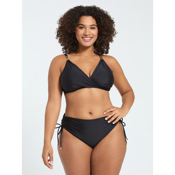Fiorella Rubino - Bikini cruzado con detalle joya - Negro