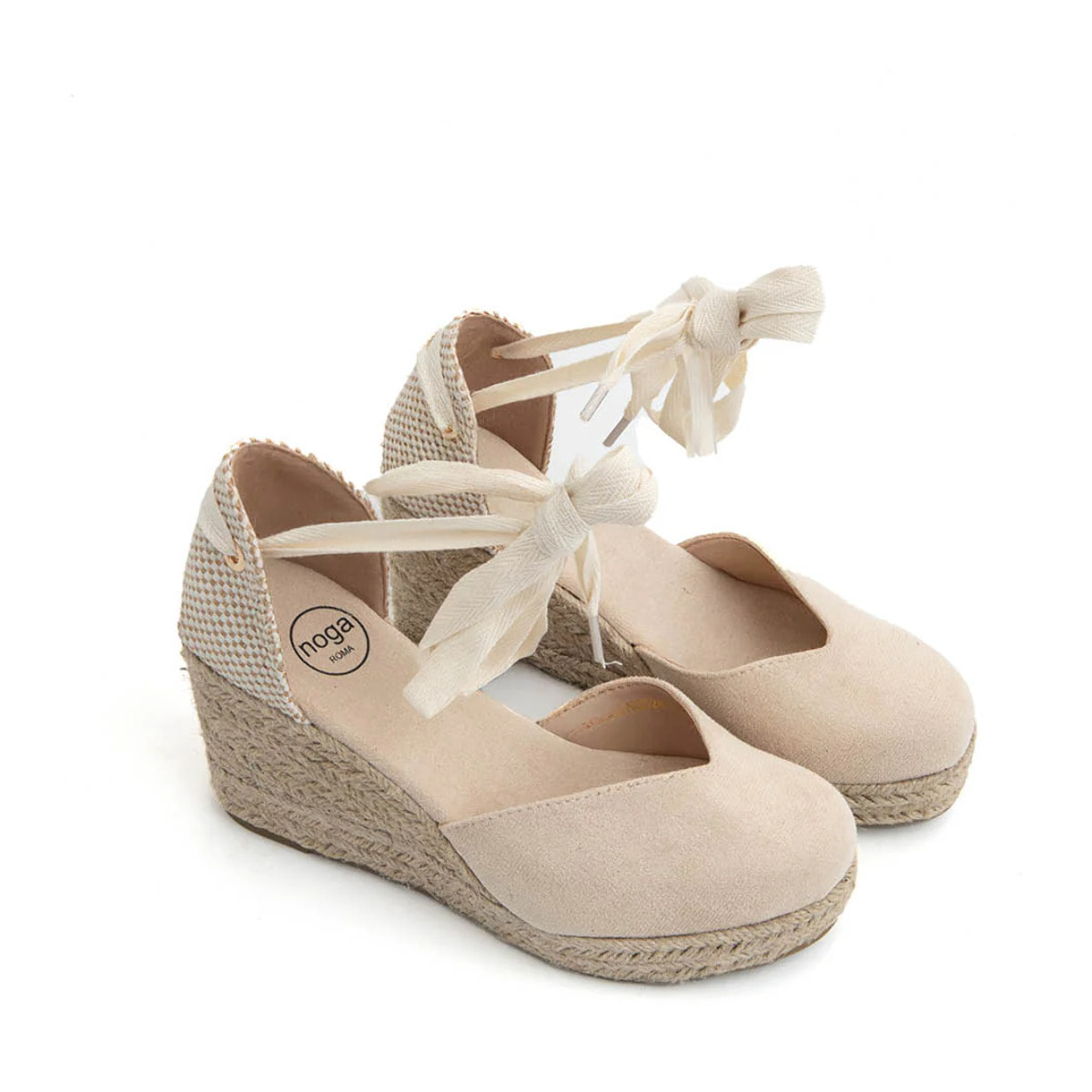 Espadrillas suede-touch con zeppa - BEIGE
