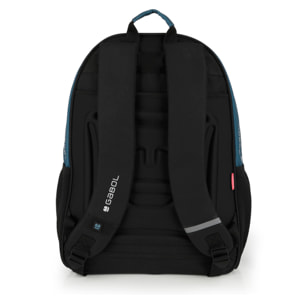 Mochila adaptable a carro Gabol ROAD azul y negra y resistente al agua