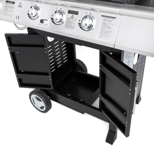 Barbecue au gaz BALTIMORE - 3 brûleurs 10,5kW + réchaud