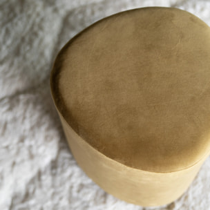 Pouf en velours jaune - Emmy