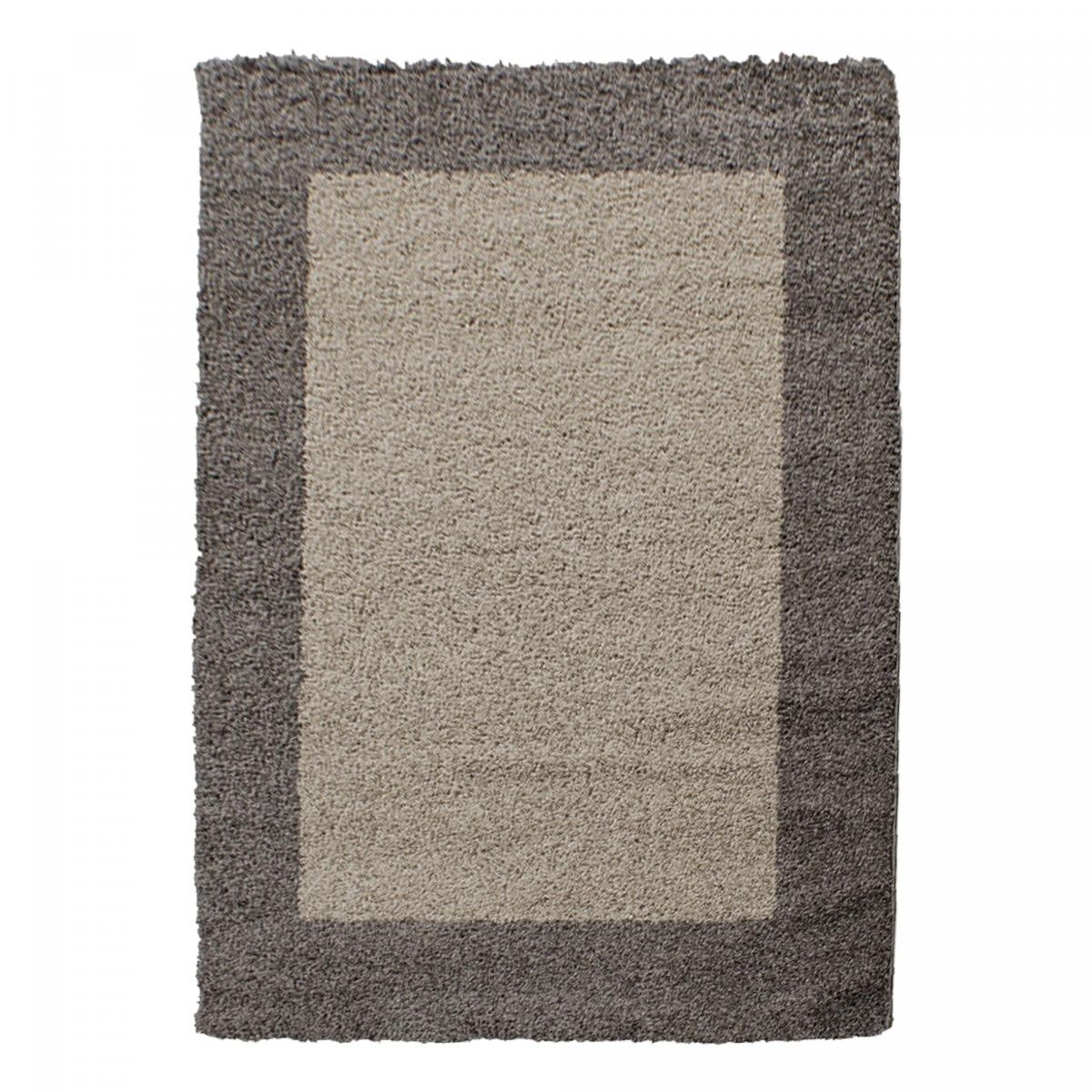 Tapis poils longs shaggy tissé motif simple NIVA