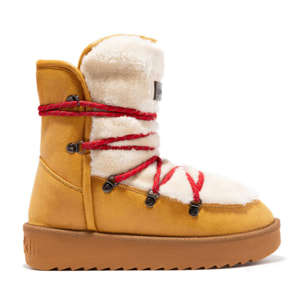 Botas Australianas con Forro Exterior de Pelo Mujer Nordic Trk Fur en Amarillo Mostaza D.Franklin