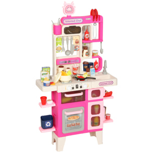 Cuisine pour enfant nombreux accessoires jouet d'imitation avec lumières et sons 3-6 ans rose