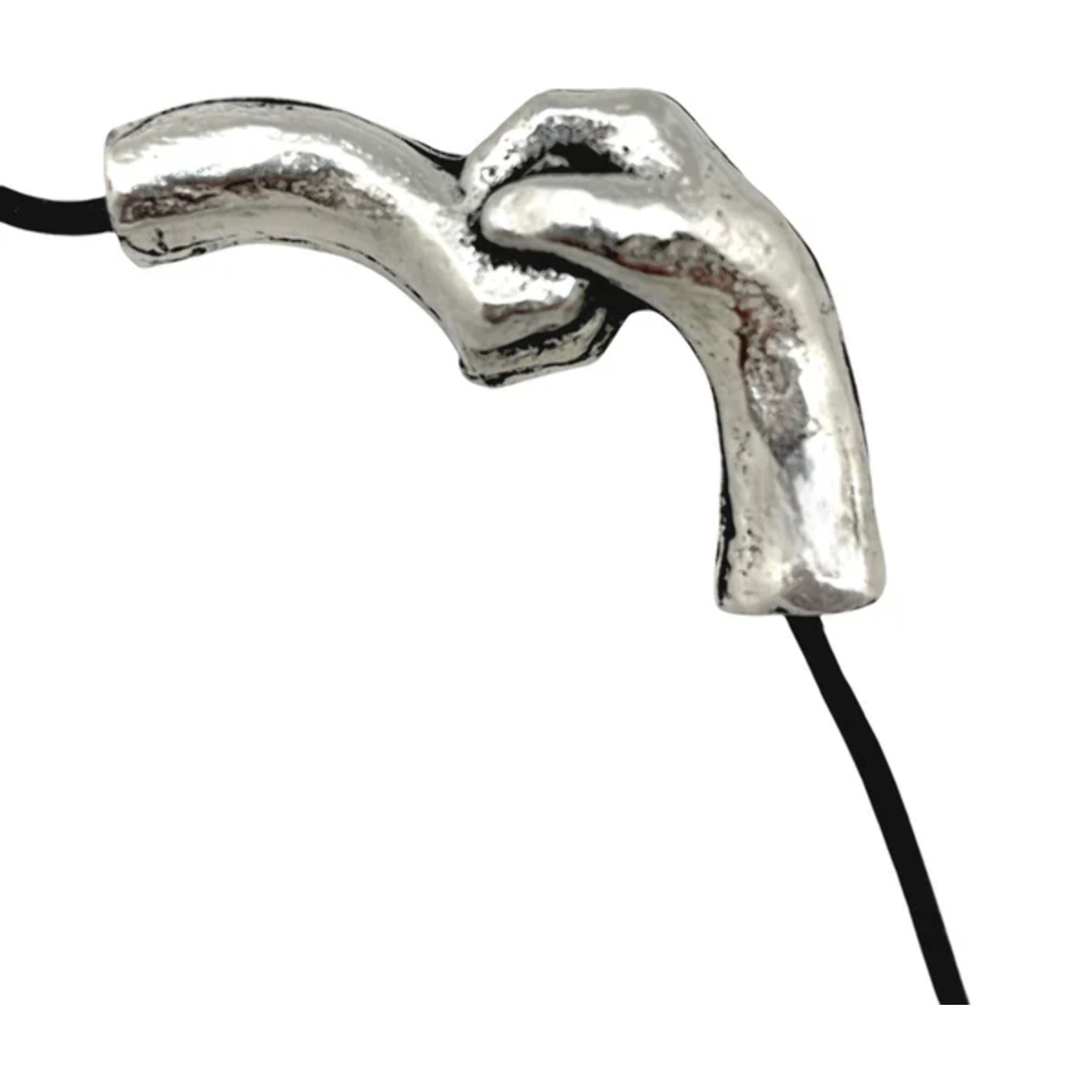 Collar unión plata 925 10µ y cuero negro