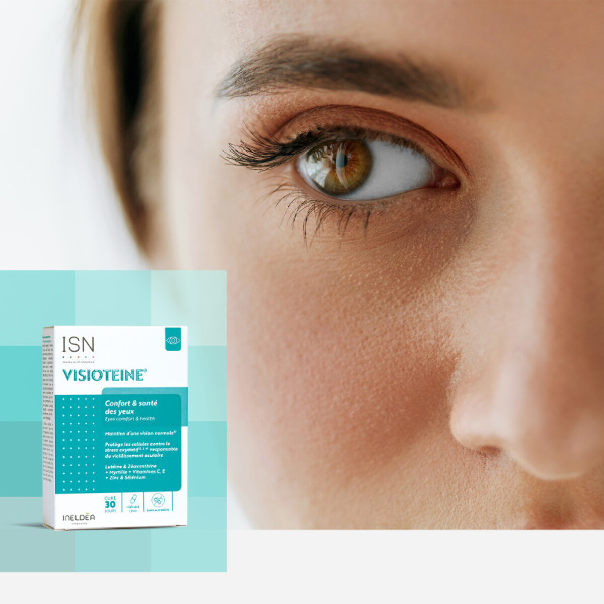 ISN - Visioteine - Contribue à protéger la rétine et le cristallin de l'oxydation responsable du vieillissement oculaire - Améliore le confort visuel - 30 gélules végétales