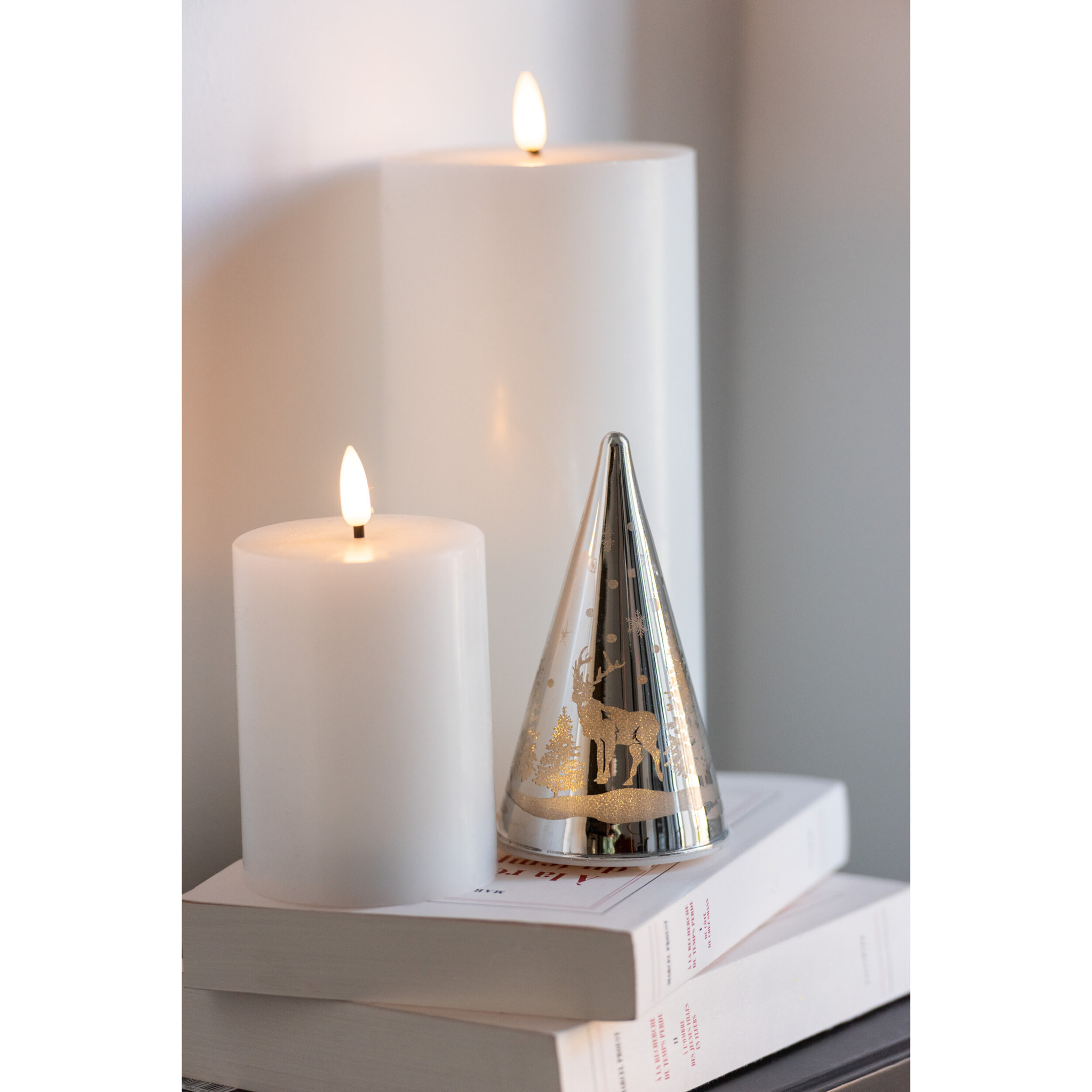 J-Line bougie cylindrique - blanc - small - LED