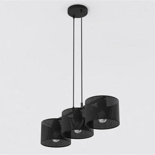 Lampada a sospensione LUX in acciaio nero opaco