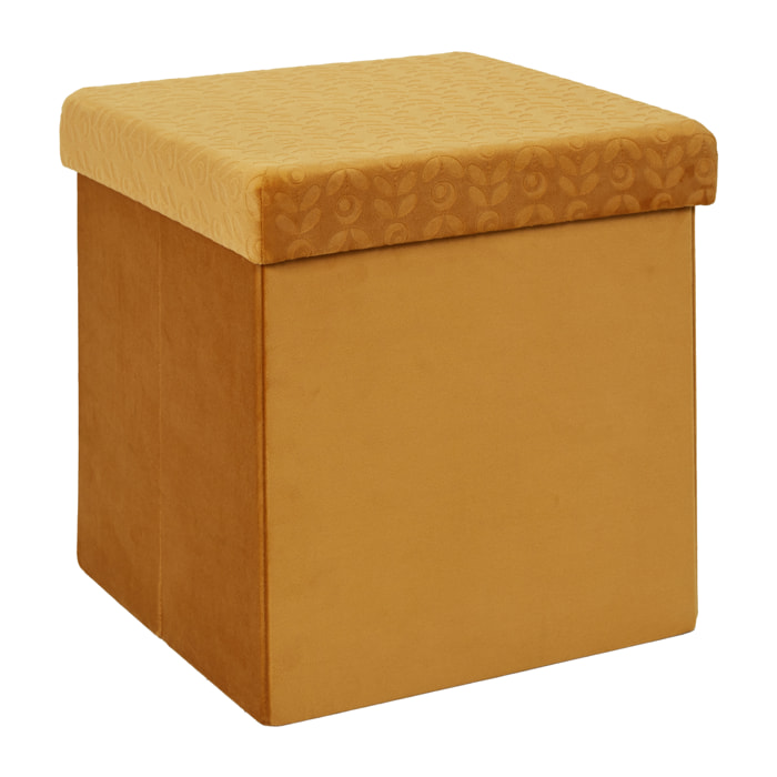 Coffre Pouf Pliable Retro Moutarde