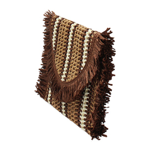 Pochette da mare in paglia marrone