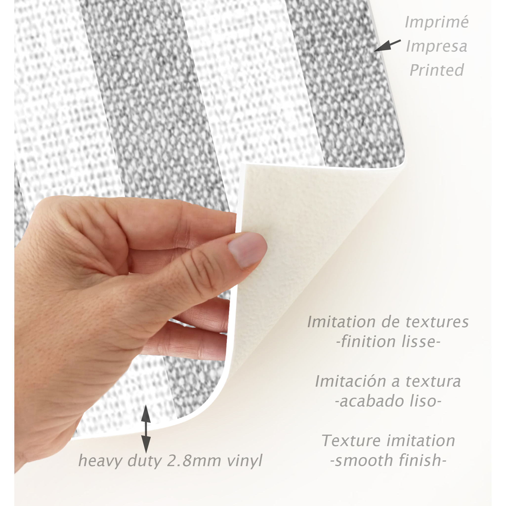 Alfombra de vinilo Dynamic Gris 160x240 cm -PVC antideslizante, vinilica para cocina o salón, lavable, estilo abstracto