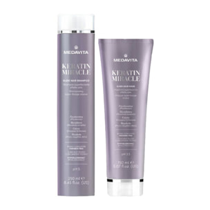 MEDAVITA Kit Keratin Miracle Sleek Hair Shampoo 250ml + Mask 150ml