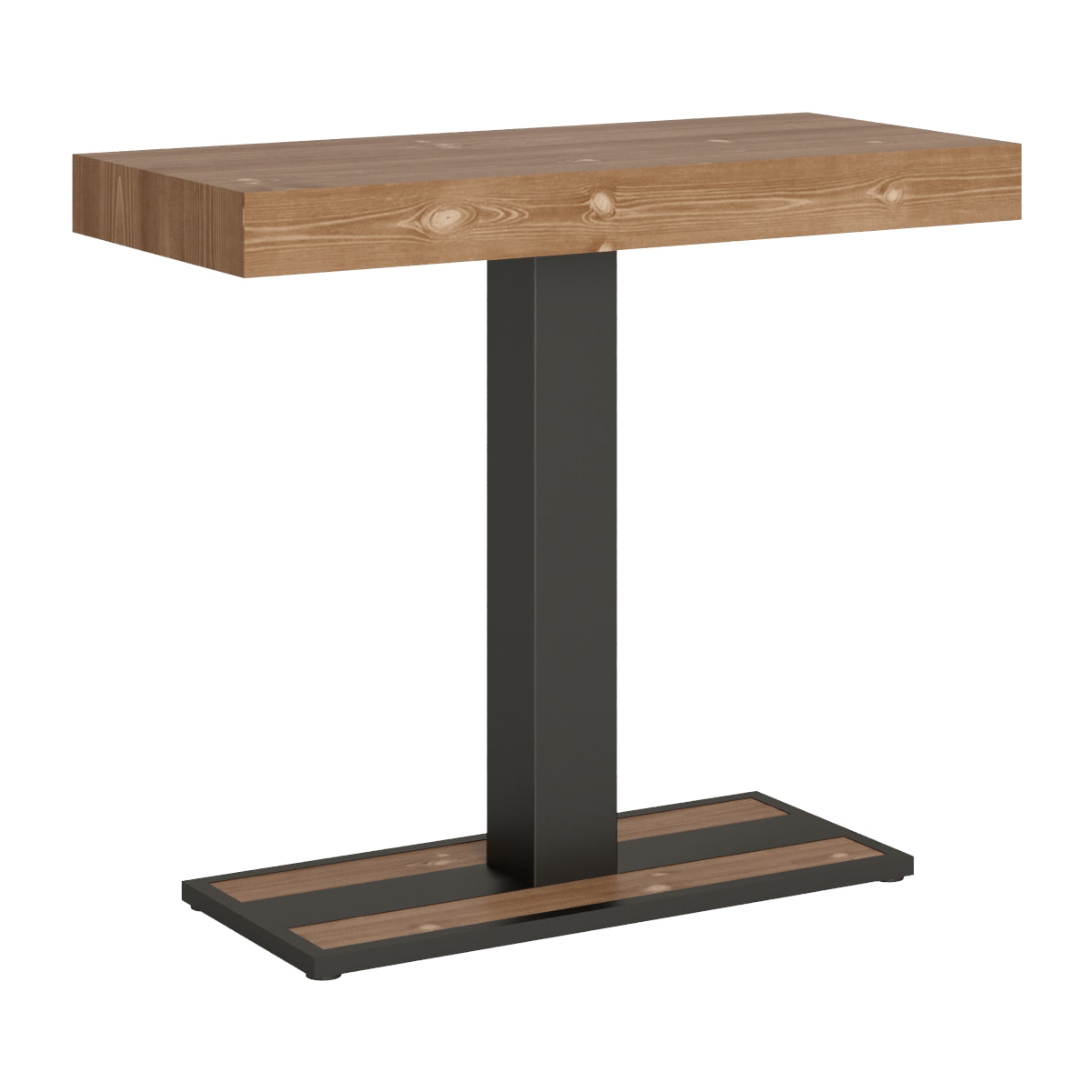 Console Extensible 90x40/190 cm Capital Small Sapin Teinté cadre Anthracite