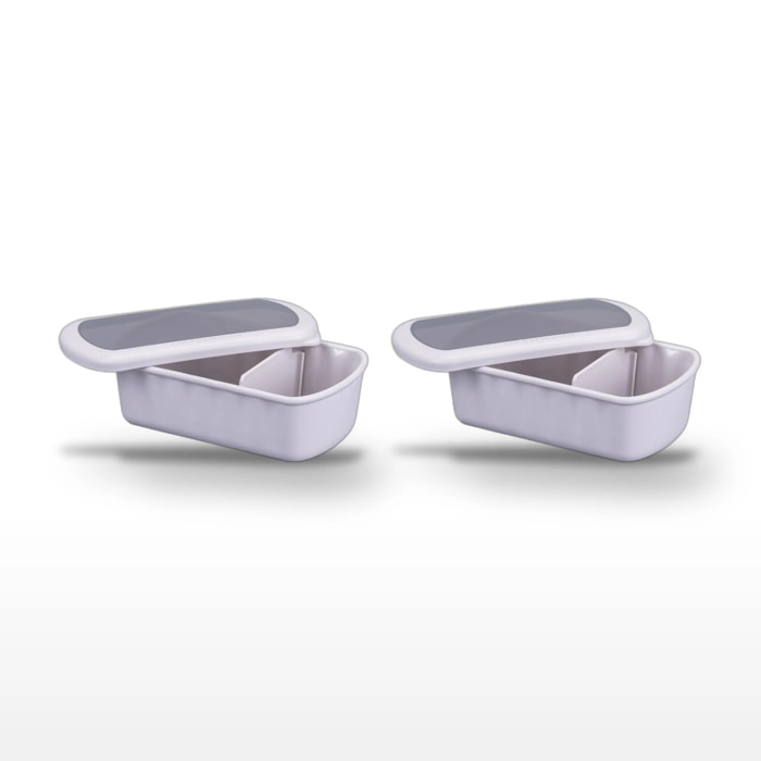 Lot de 2 Lunchbox Beige compartiment réglable sans BPA Fackelmann Storage