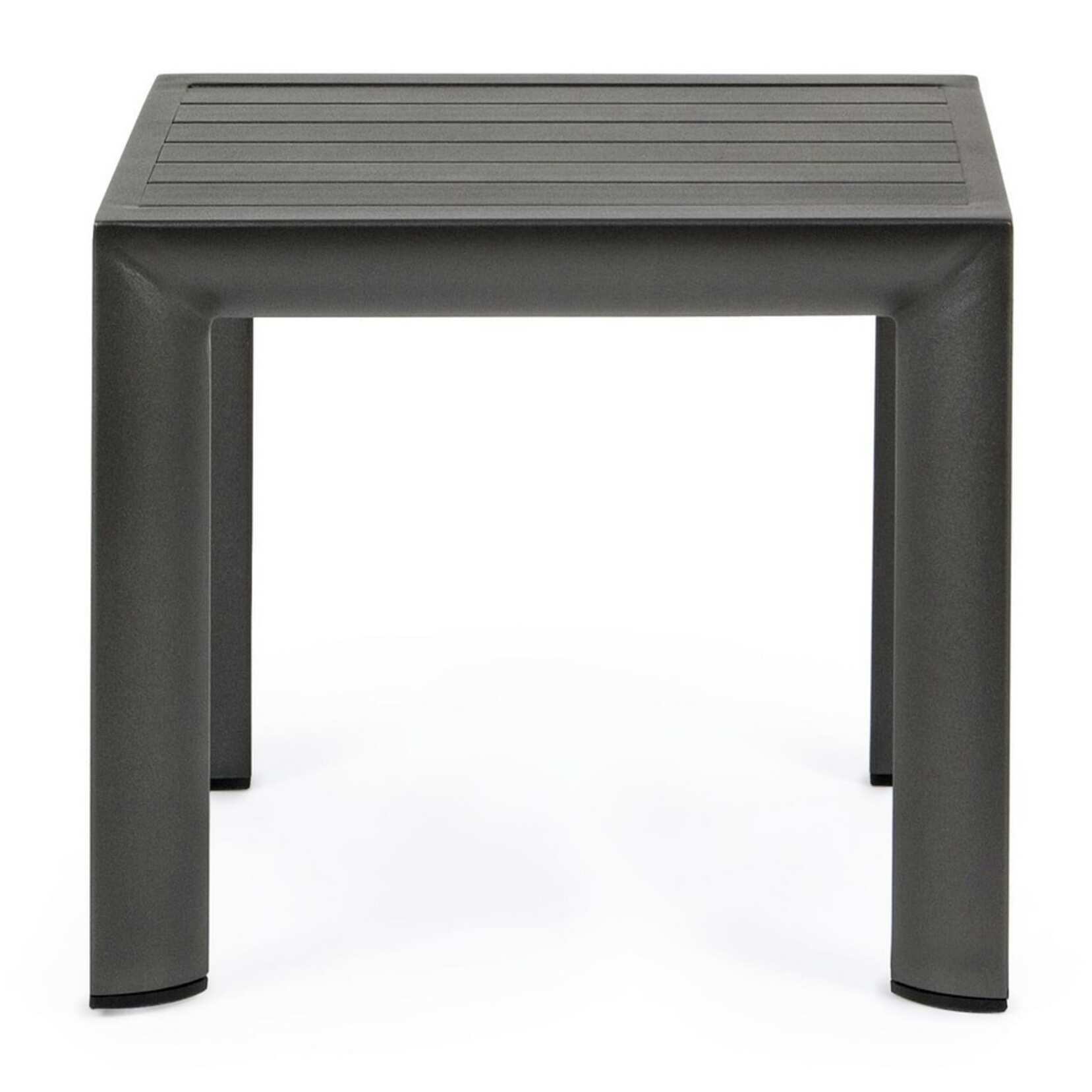 Set 2 tavolini da giardino ZARAGOZA antracite in alluminio verniciato, 40×40 cm