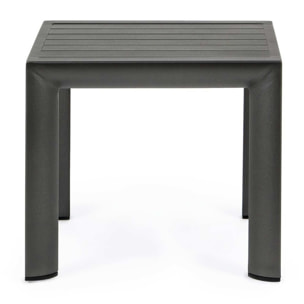Set 2 tavolini da giardino ZARAGOZA antracite in alluminio verniciato, 40×40 cm