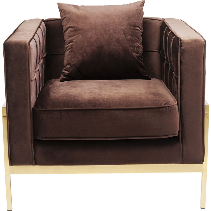 Fauteuil Loft marron velours Kare Design