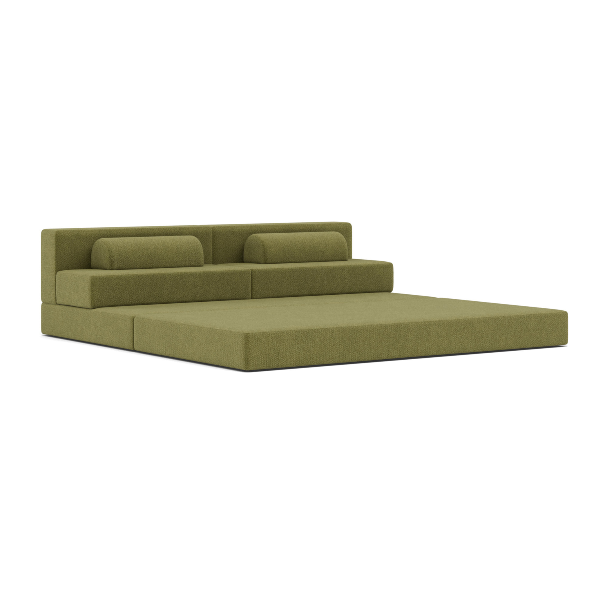 Astral - Canapé 3 places convertible en velours texturé - Vert