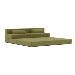Astral - Canapé 3 places convertible en velours texturé - Vert