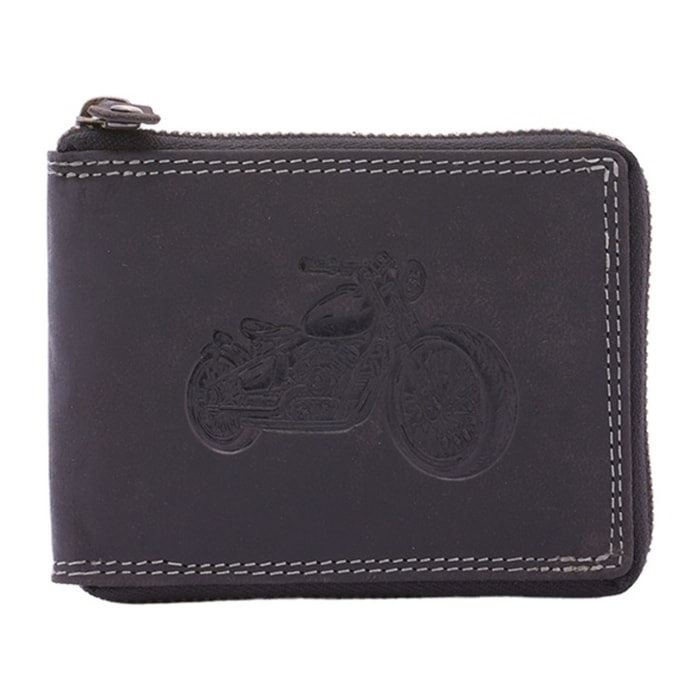 Portafoglio uomo in vera pelle - Modello False - Casual - 9.5 x 12.5 x 2.5 cm