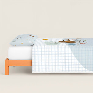 Colcha Bouti Estampada - Reversible - Infantil - 100% Algodón - 70 gr/m² - Aventura Bosque