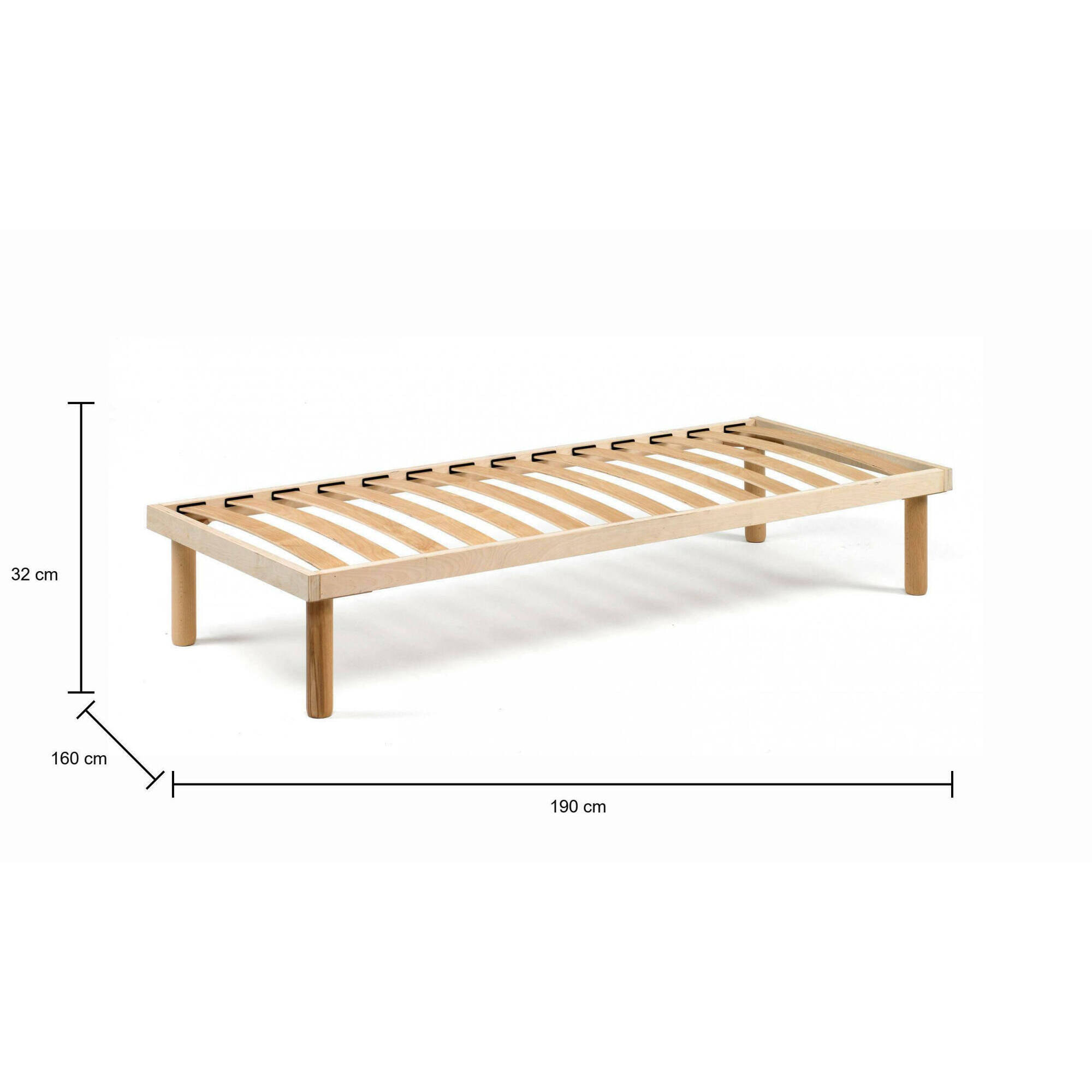 Rete letto matrimoniale Pietra, Rete ortopedica a doghe in legno, 100% Made in Italy, Cm 160x190h 31