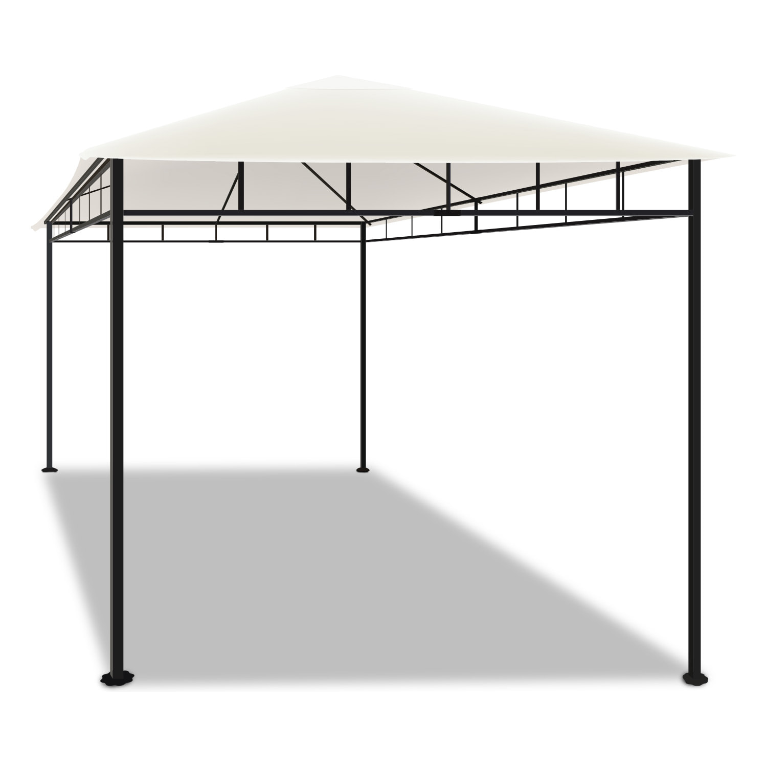 Gazebo 3x2 M esterni ferro battuto elegante gazebo da giardino ecrù