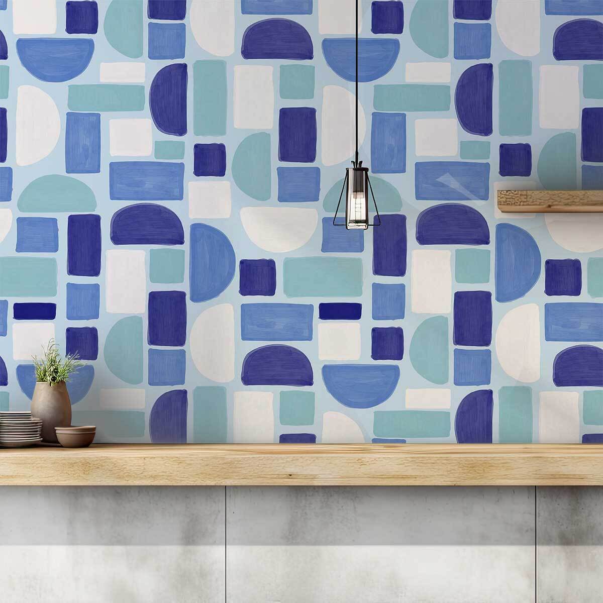 Papier peint panoramique Mint nebula Intissé