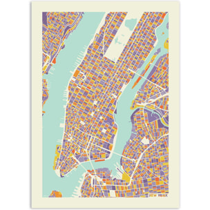 Affiche - New-York City Rainbow map - Muzungu