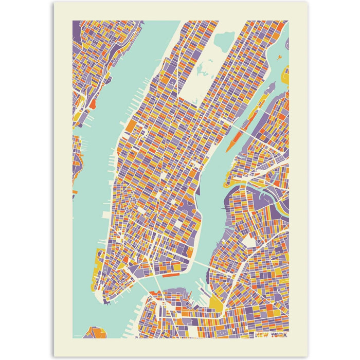 Affiche - New-York City Rainbow map - Muzungu