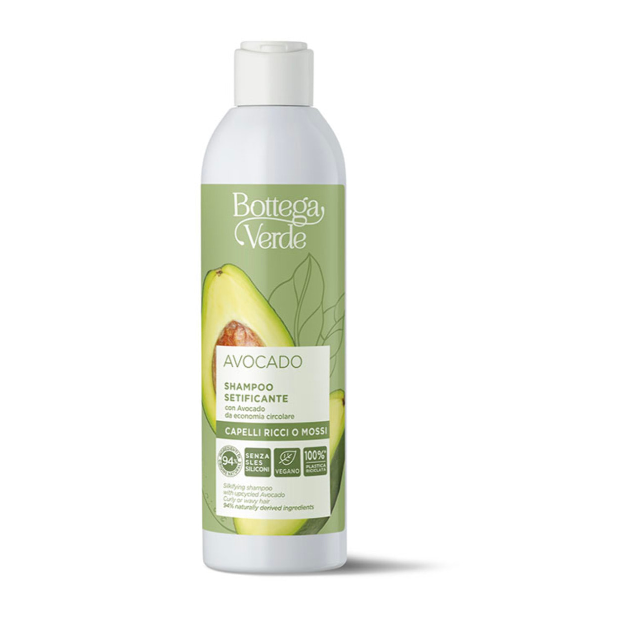 image-AVOCADO - Shampoo setificante - con Avocado da economia circolare -  capelli ricci o mossi