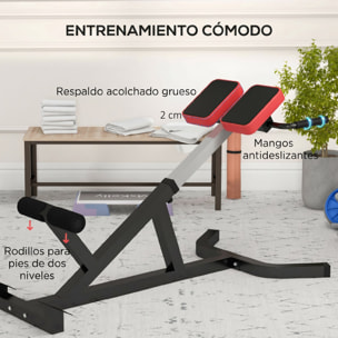 SPORTNOW Silla Romana Ajustable, Banco para Hiperextensiones Multifuncional, Altura y Respaldo Regulables, Carga 120 kg, Multifunción para Entrenamiento de Abdominales y Espalda en Casa