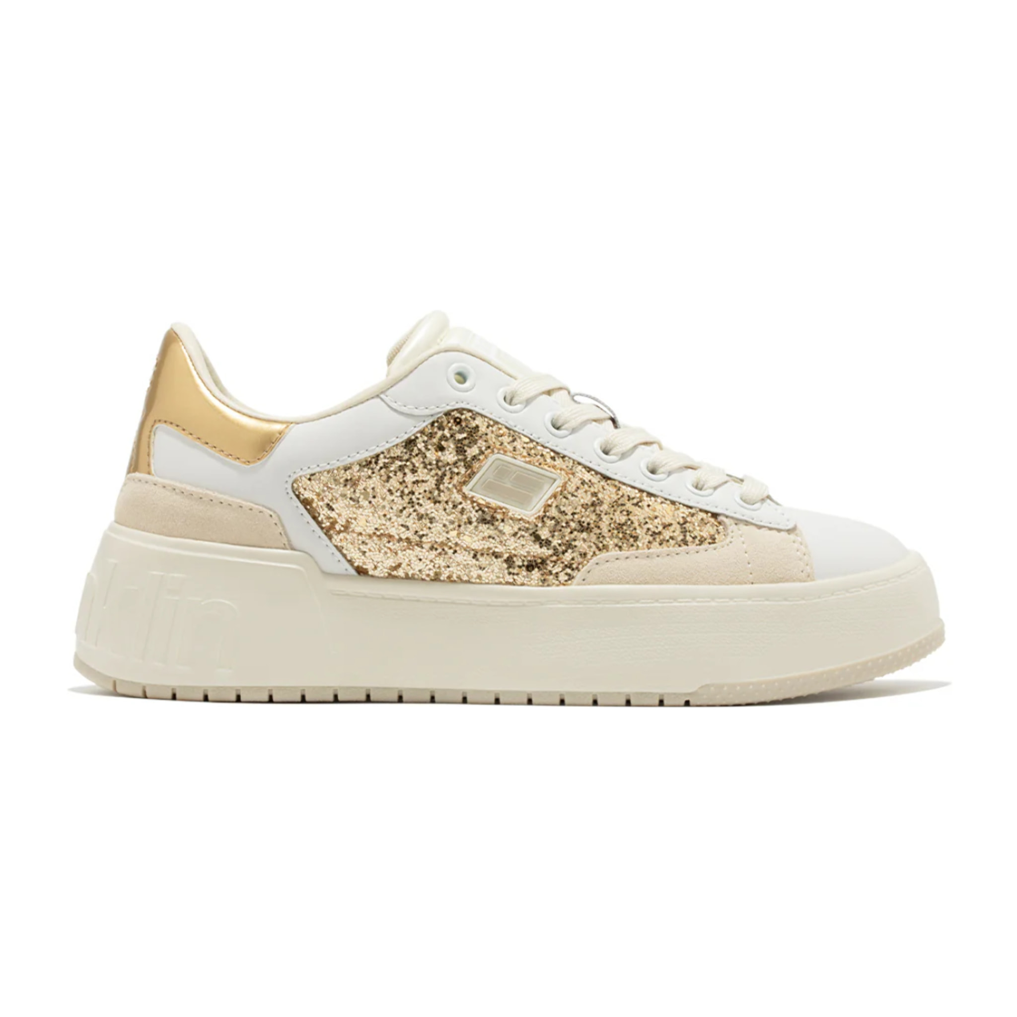 Zapatillas Deportivas Mujer Court Basic Glitter Dorado