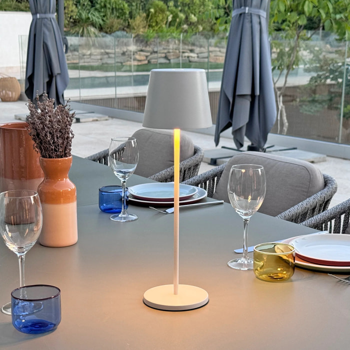 6 Lampes de table KELLY Blanc H38cm + base de chargement