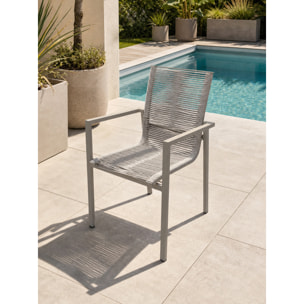MEXICO - Fauteuil de jardin en aluminium et corde tissée