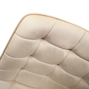 Set di 4 sedie BARCELLONA in tessuto effetto velluto beige e gambe in metallo nero