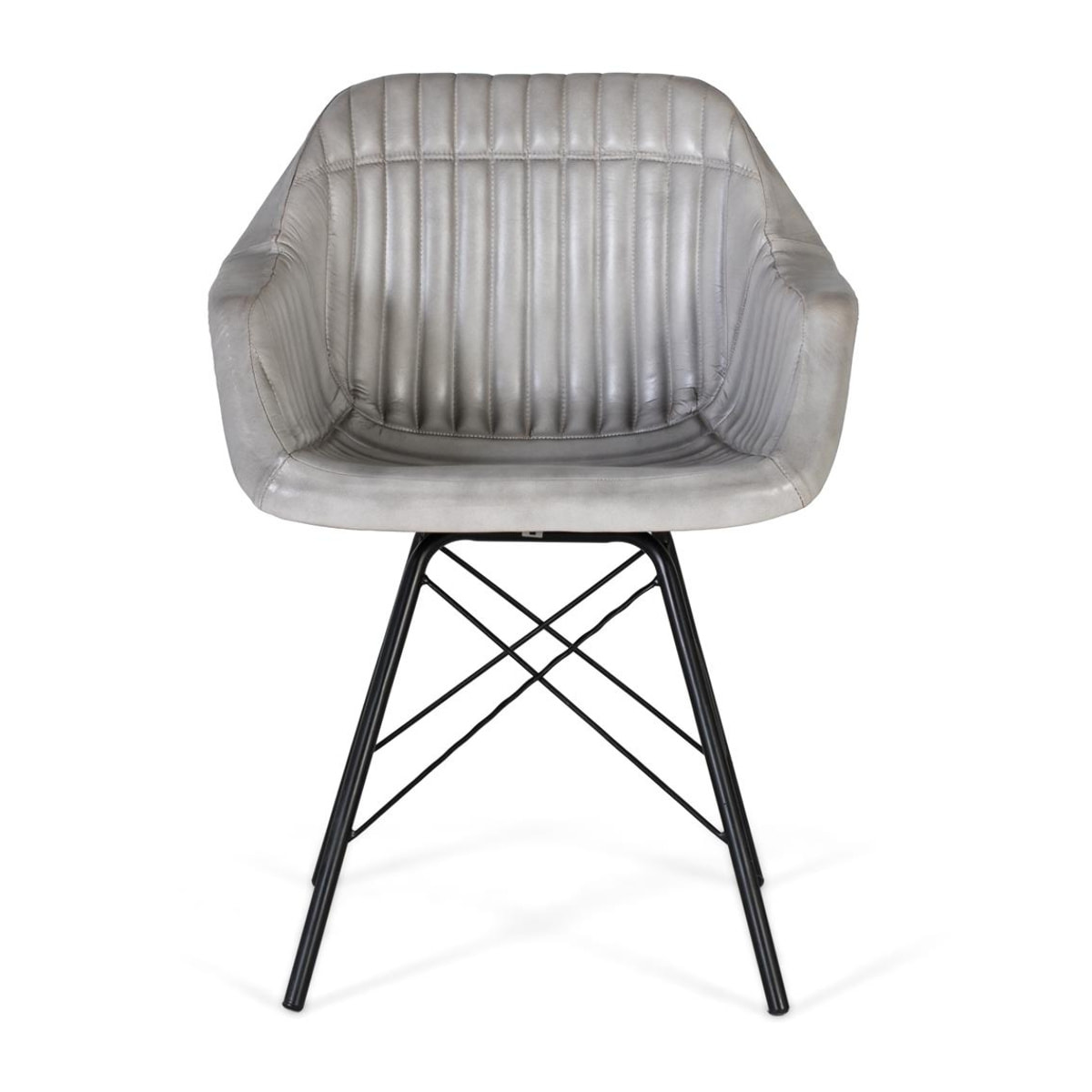 Silla de Piel 61 Cm Estilo Industrial
