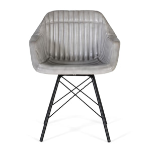 Silla de Piel 61 Cm Estilo Industrial