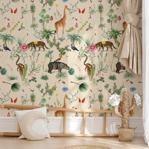 Papier peint panoramique Bestiaire Botanique Motif