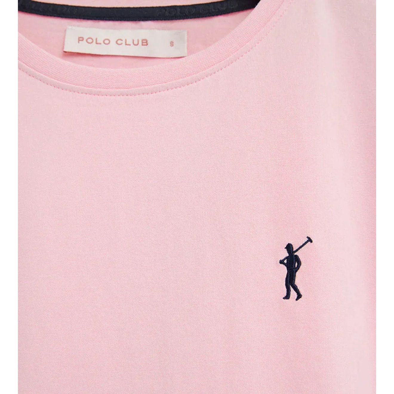 Camiseta rosa de manga corta y cuello redondo con bordado Rigby Go