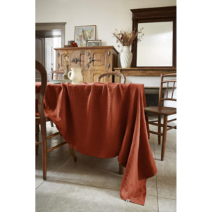 Nappe de table ''Soline'' Lin lavé - Couleur: Soline Paprika