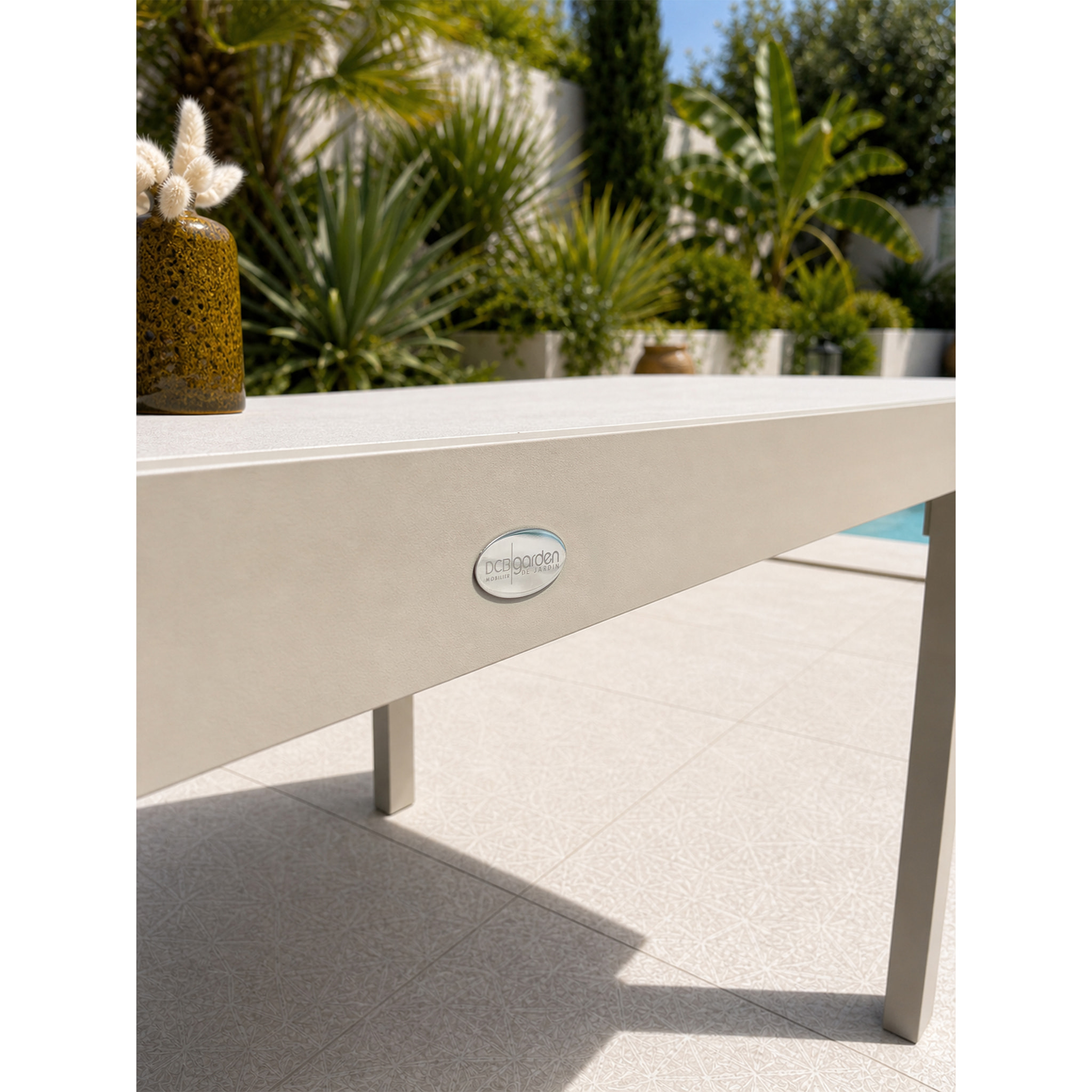 KALIBO - Table de jardin en aluminium et plateau sinterstone (10 places)