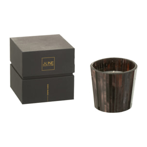 J-Line bougie parfumée Noa - Woody Aurora - verre - brun - small - 35H