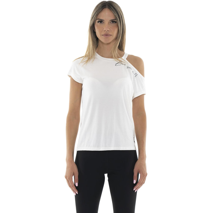T-shirt monospalla da donna Leone Black'n White