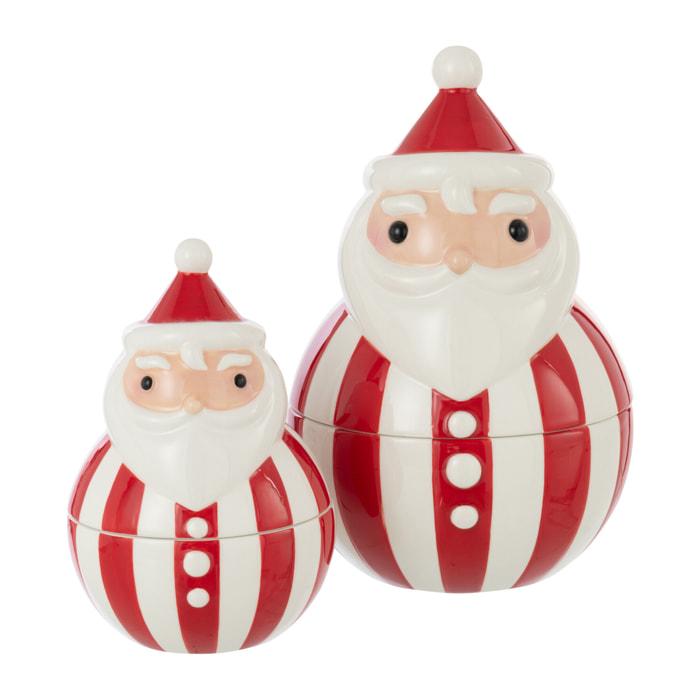 J-Line pot de conservation Père Noël Dolomite - céramique - rouge/blanc - large