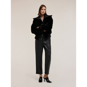 Motivi - Pantaloni joggers in tessuto spalmato - Nero