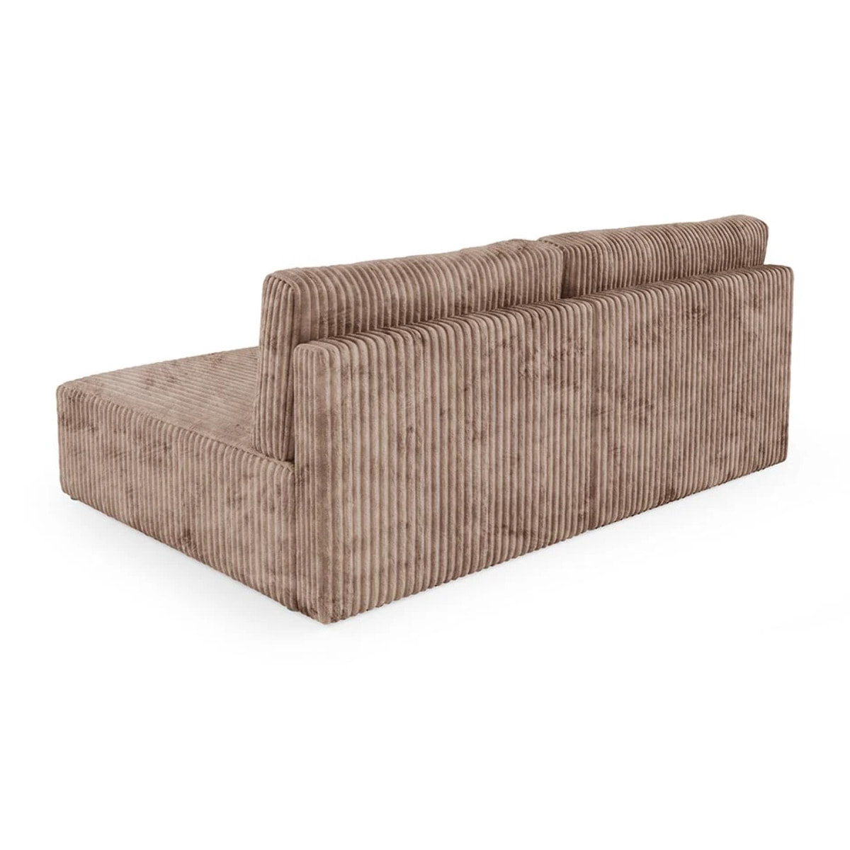 ELIOR - Canapé d'angle convertible et modulable 4 places en côtelé taupe